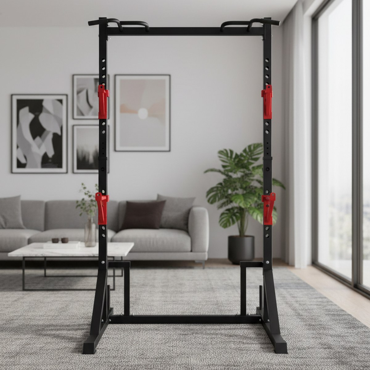 Adjustable Power Rack with Pul - Home Bar And Gym recension och pris