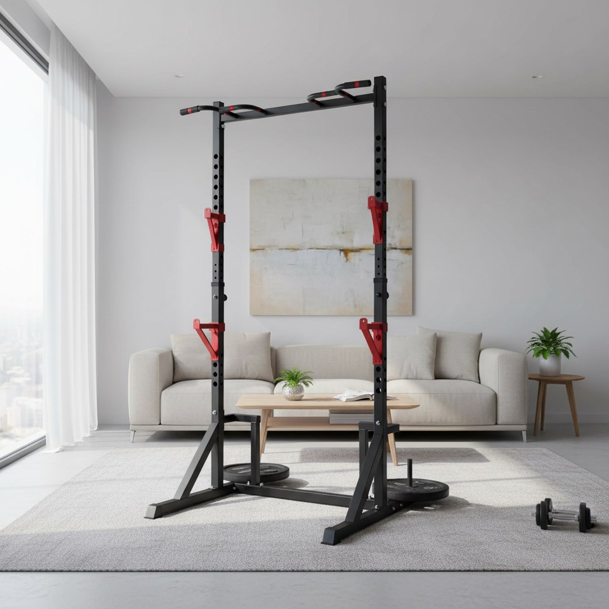 Adjustable Power Rack with Pul - Home Bar And Gym recension och pris