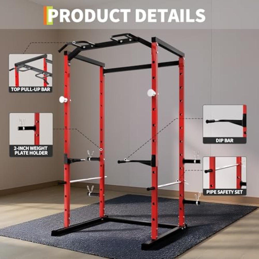 Heavy-Duty Power Cage with Pul - Home Bar And Gym recension och pris