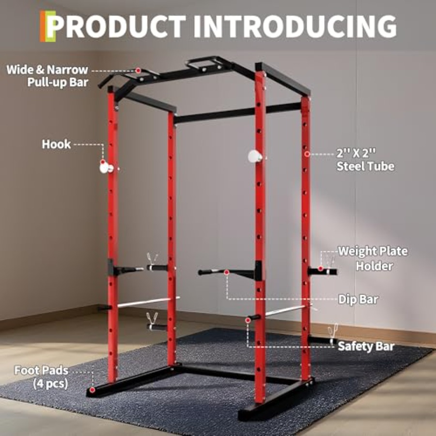 Heavy-Duty Power Cage with Pul - Home Bar And Gym recension och pris