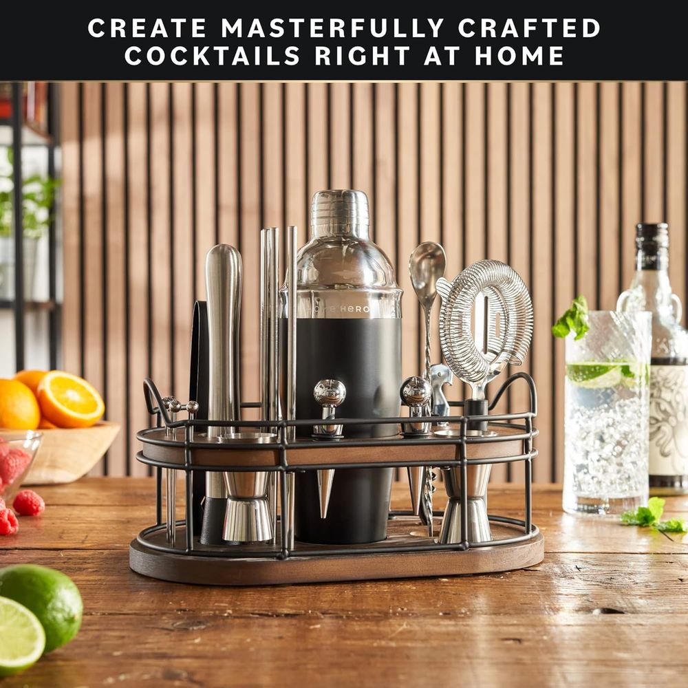 22-Piece Cocktail Shaker & Bar - Cocktail Recipe Book recension och pris