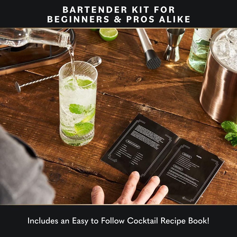 22-Piece Cocktail Shaker & Bar - Cocktail Recipe Book recension och pris