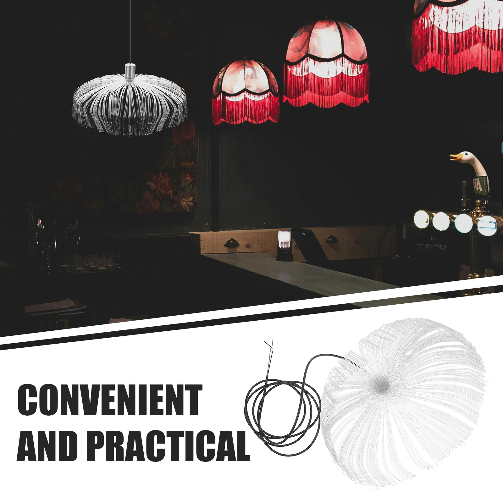 LED Fiber Optic Jellyfish Ceil - Home Bar And Theater recension och pris