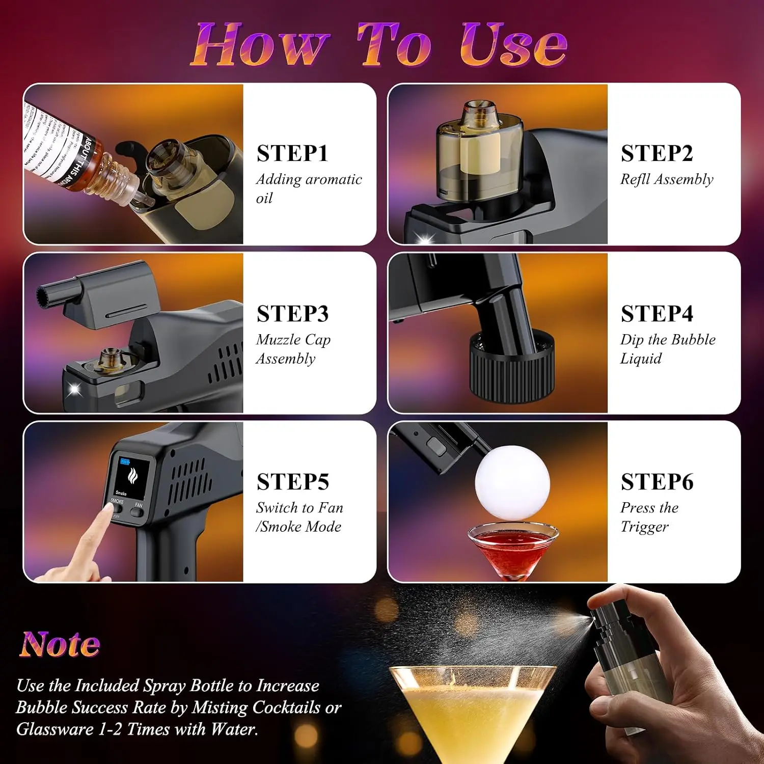 Electric Cocktail Smoke Bubble - Smoking Gun Kit recension och pris