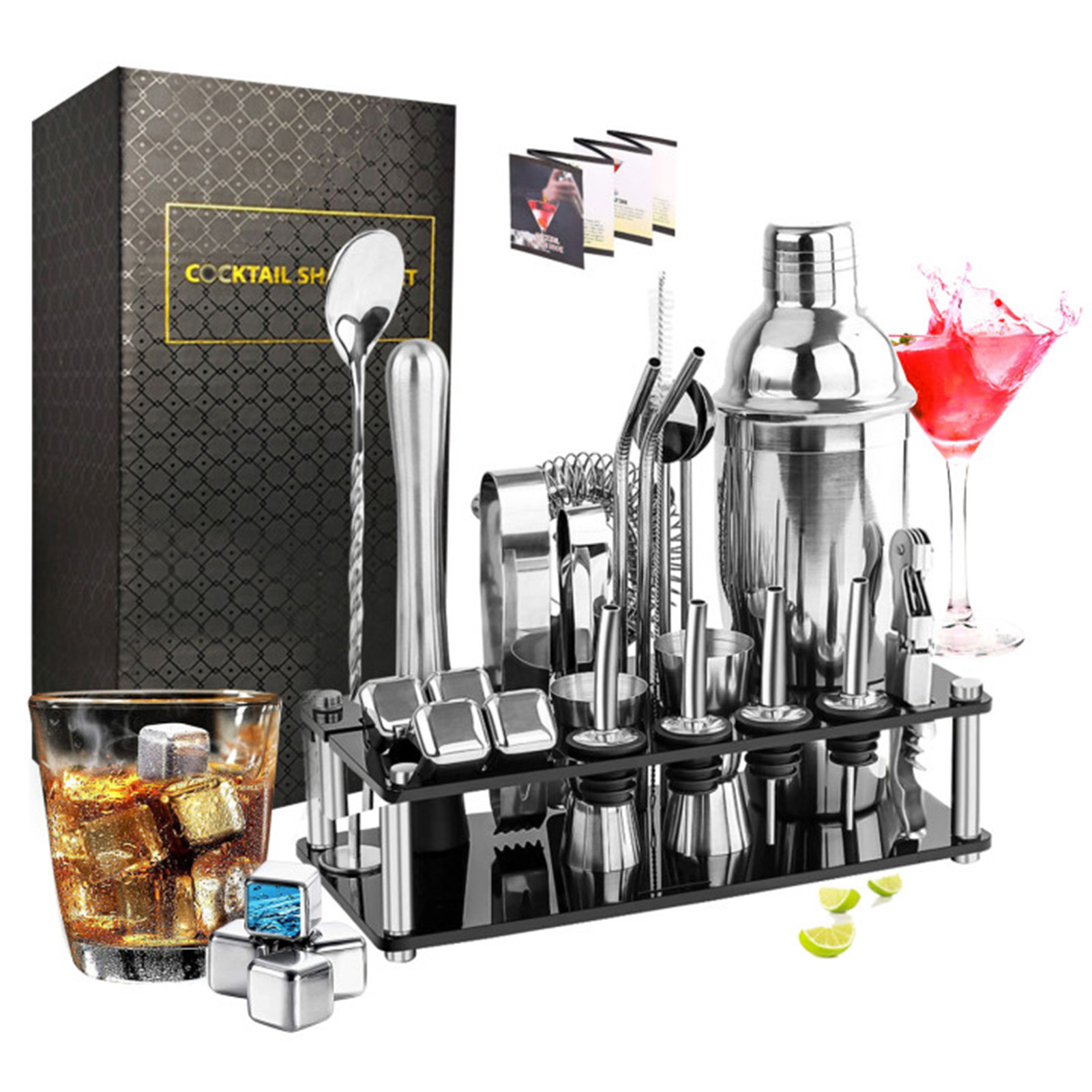 Cocktail Making Set Shaker Sta - Cocktail Recipe Book recension och pris