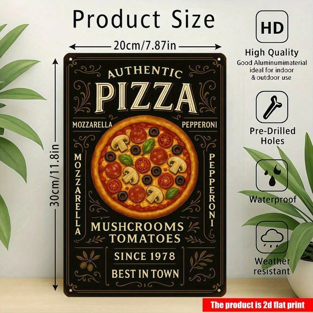 Vintage Pizzeria Metal Tin Sig - Home Bar And Kitchen recension och pris